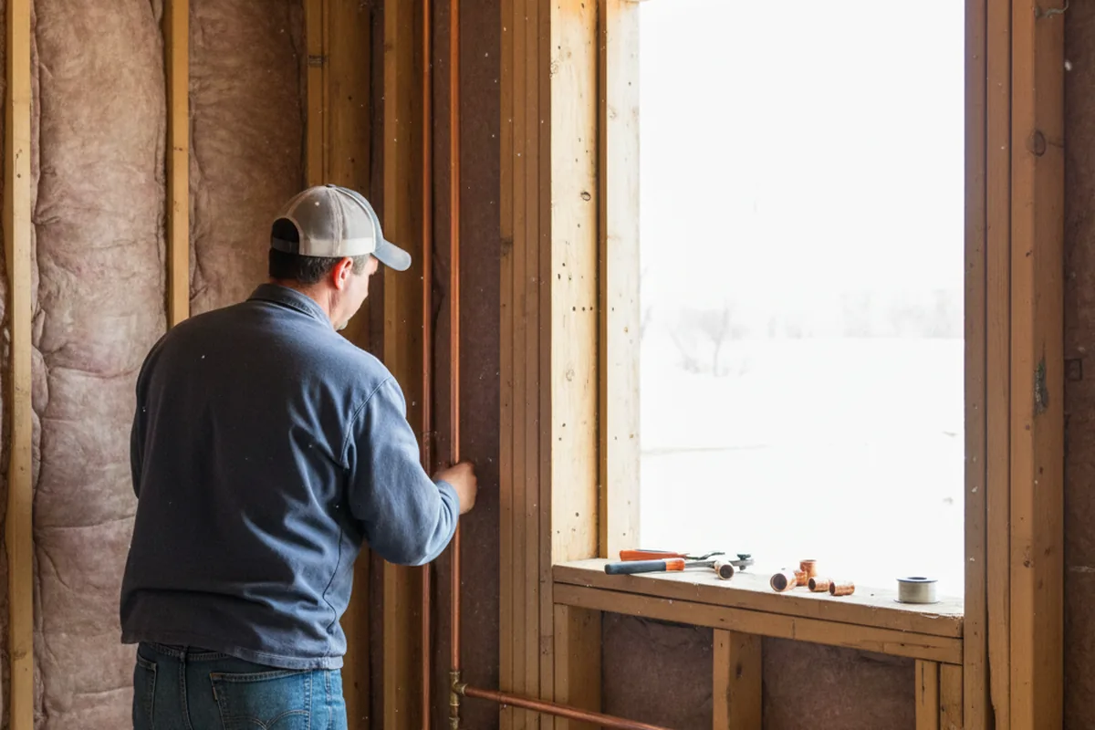 Licensed plumber running new copper supply lines in a Prattville home