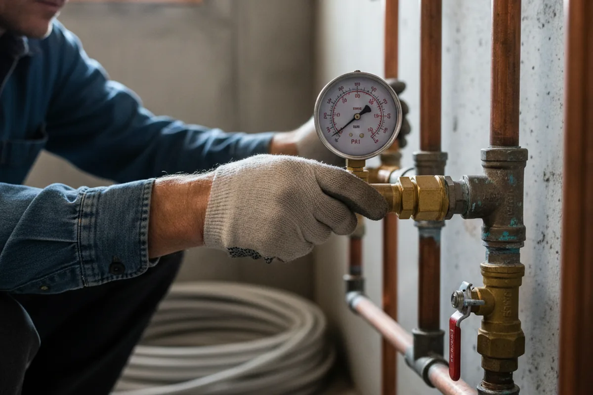 Pressure testing a repaired line during Water Line Repair in Prattville